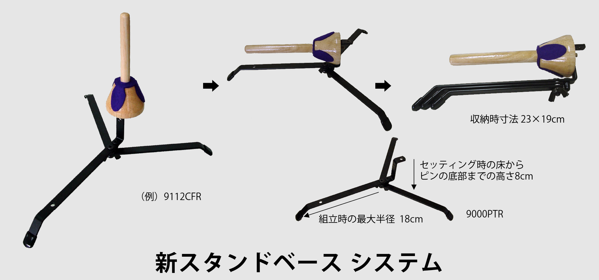 Aida アイダ 140FP-2 フルートスタンド ピッコロスタンド 2本立て